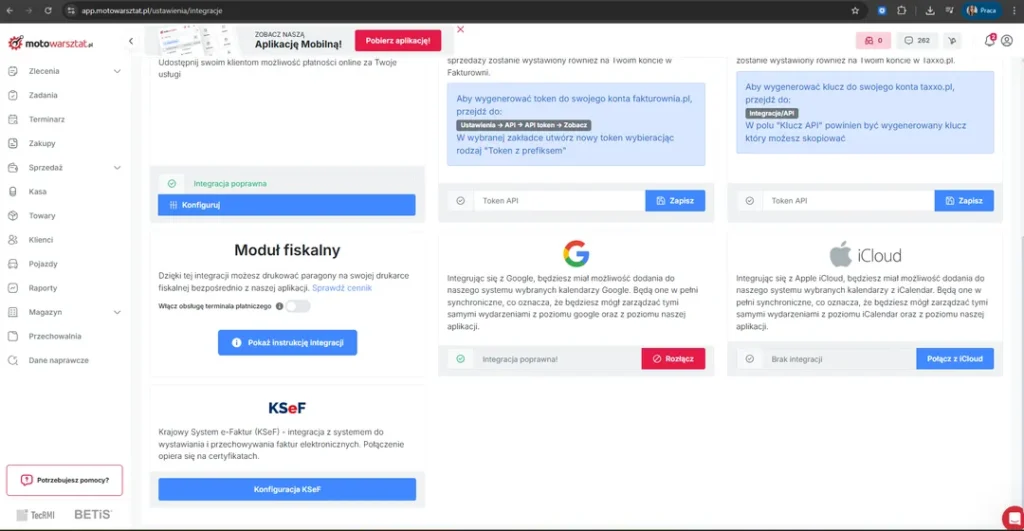 integracja KSeF Motowarsztat